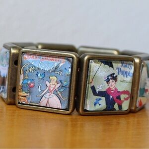 Disney Classic Movie Posters Art Bracelet NWT Mary Poppins Dumbo Bambi Peter Pan